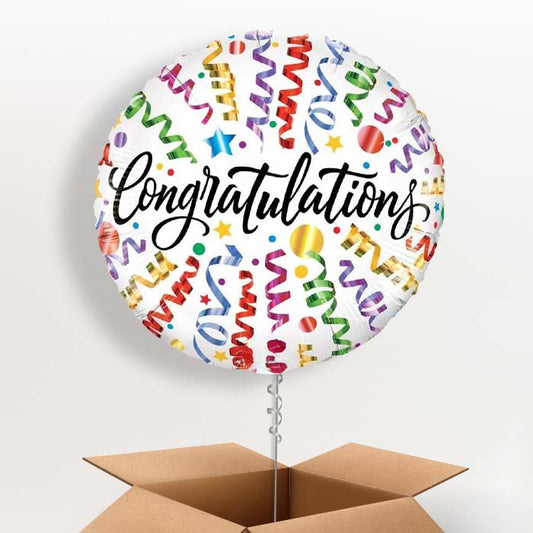 Congratulations Balloons in a Box (Streamers)