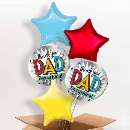 Thank You Dad Fathers Day 5 Balloon Bunch in a Box