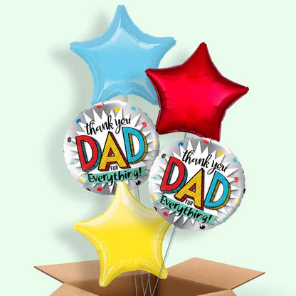 Thank You Dad Fathers Day 5 Balloon Bouquet in a Box