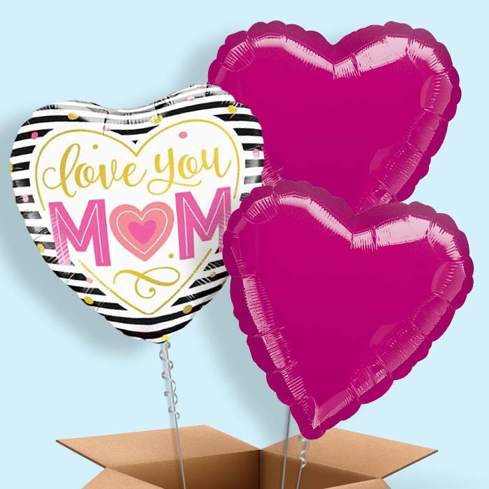 Love You Mum 3 Balloon Bouquet in a Box