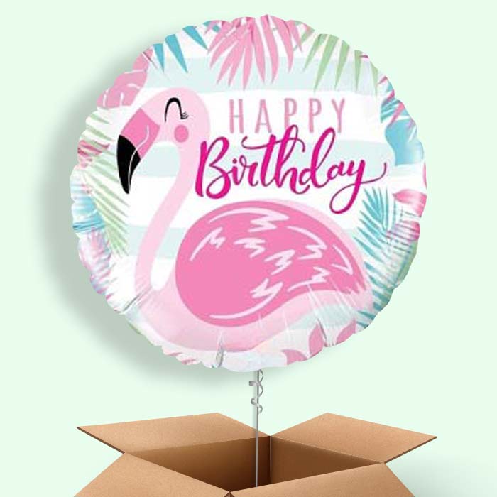 Flamingo Balloons in a Box (Happy Birthday)