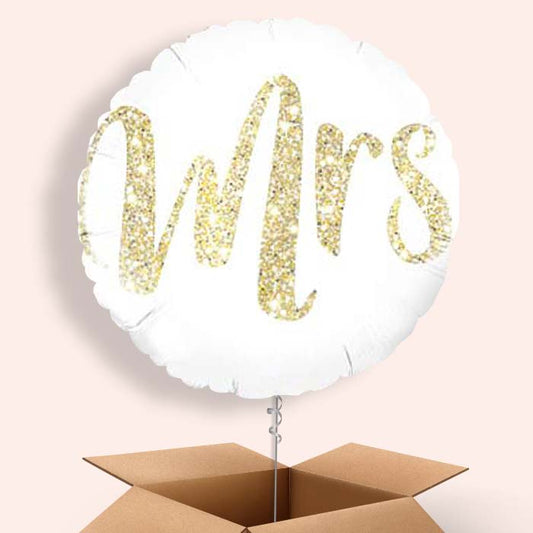 Mrs Balloon in a Box (Gold) - 1 Balloon | Small Indoor Plants