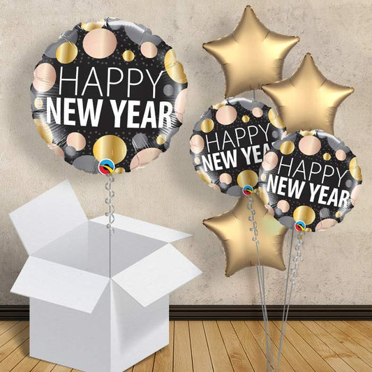 Happy New Year Balloons in a Box (Dots) - 1 Balloon | Small Indoor Plants