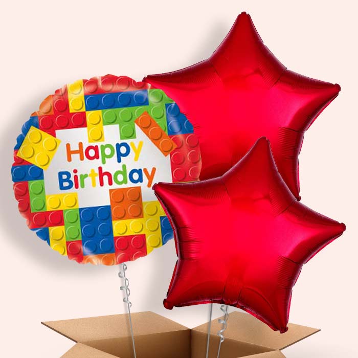 Building Blocks Balloons in a Box (Happy Birthday)