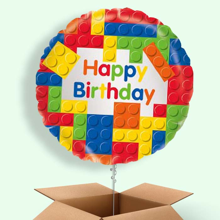 Building Blocks Balloons in a Box (Happy Birthday)