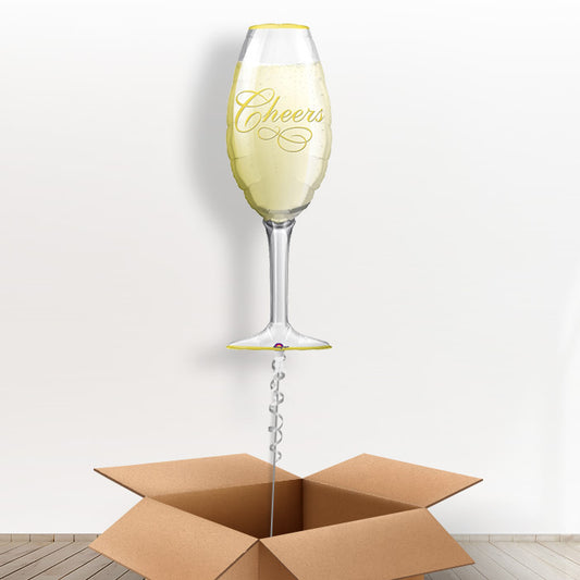 Champagne Glass Shaped Balloon in a Box Gift