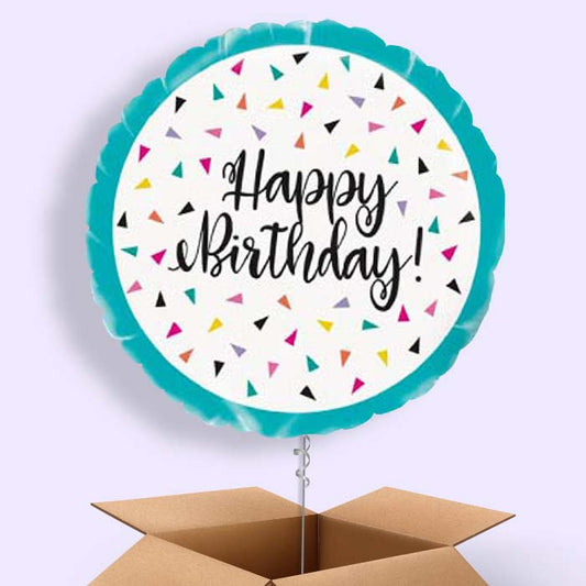 Triangle Confetti Happy Birthday Balloon in a Box