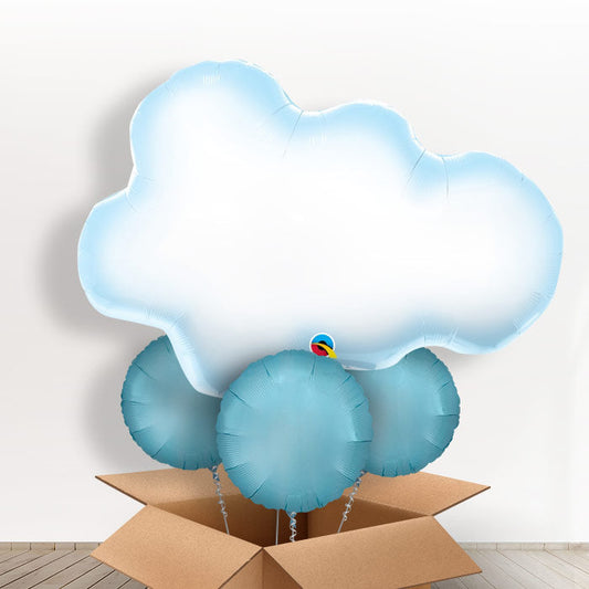 Cloud Giant Shaped Balloon in a Box Gift - With 3 Plain Balloons | Small Indoor Plants
