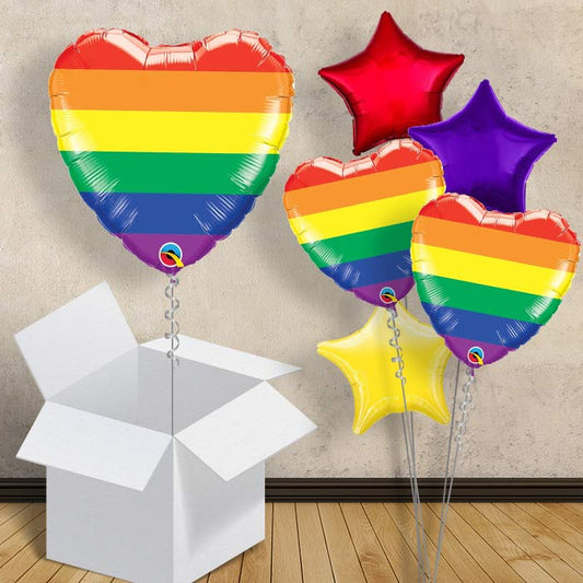 Rainbow Heart Balloon in a Box - 1 Balloon | Small Indoor Plants