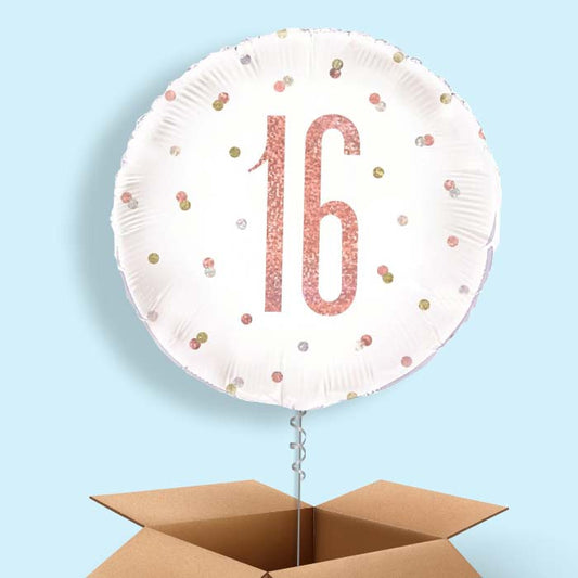 Rose Gold 16th Birthday Balloon in a Box