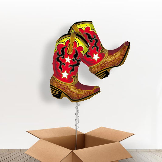 Giant Cowboy Boot Balloon in a Box - With 3 Plain Balloons | Small Indoor Plants