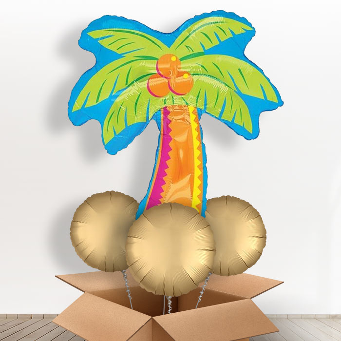 Giant Palm Tree Balloon in a Box - With 3 Themed Balloons | Small Indoor Plants