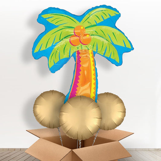 Giant Palm Tree Balloon in a Box - With 3 Themed Balloons | Small Indoor Plants
