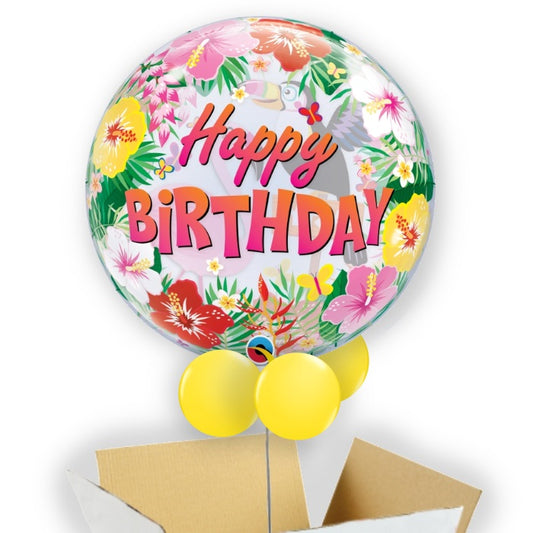 Tropical Birthday Bubble Balloon in a Box