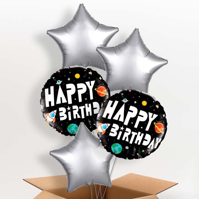 Space Happy Birthday Helium Balloons in a Box