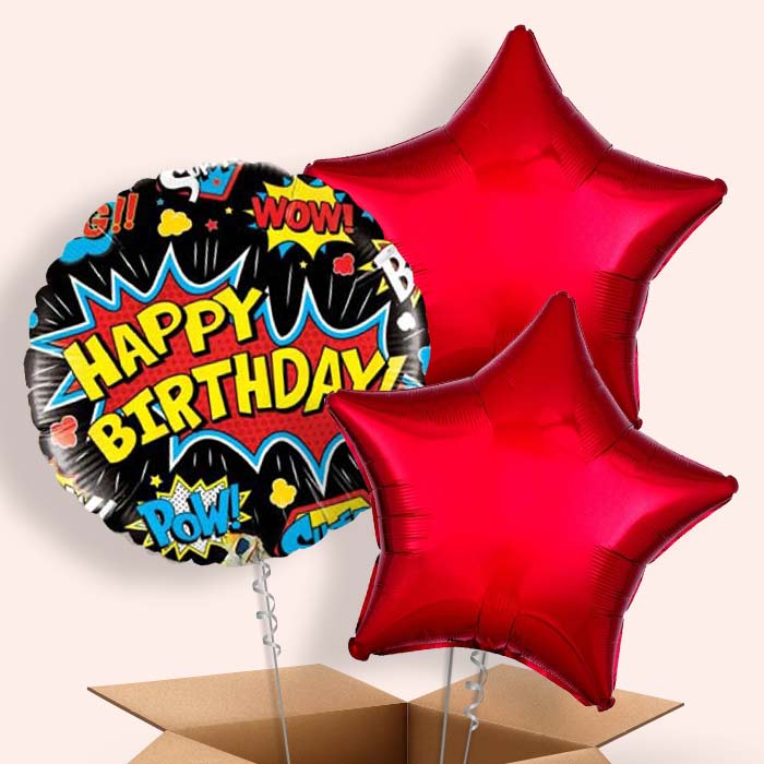 Superhero Balloons in a Box (Black Pow)