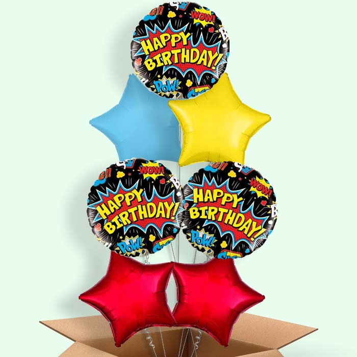 Superhero Balloons in a Box (Black Pow)