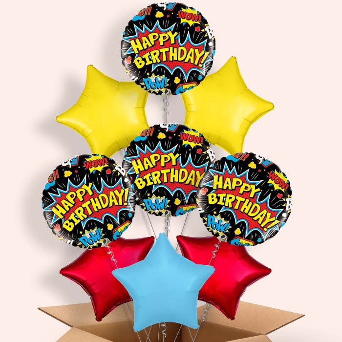 Superhero Balloons in a Box (Black Pow)