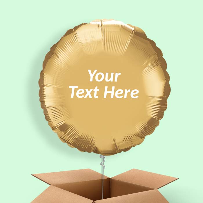 Personalised Chrome Gold Circle Balloon in a Box