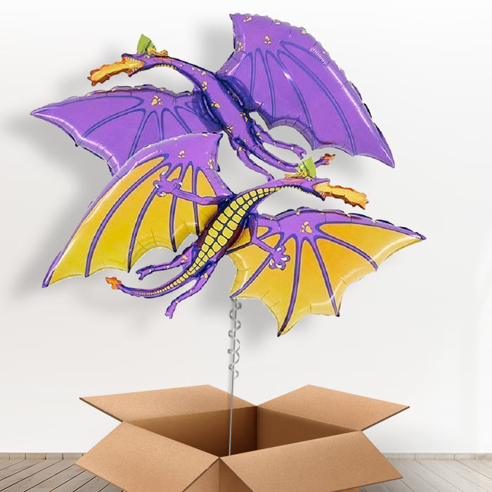 Purple Dragon Balloon in a Box Gift - Giant Balloon | Small Indoor Plants