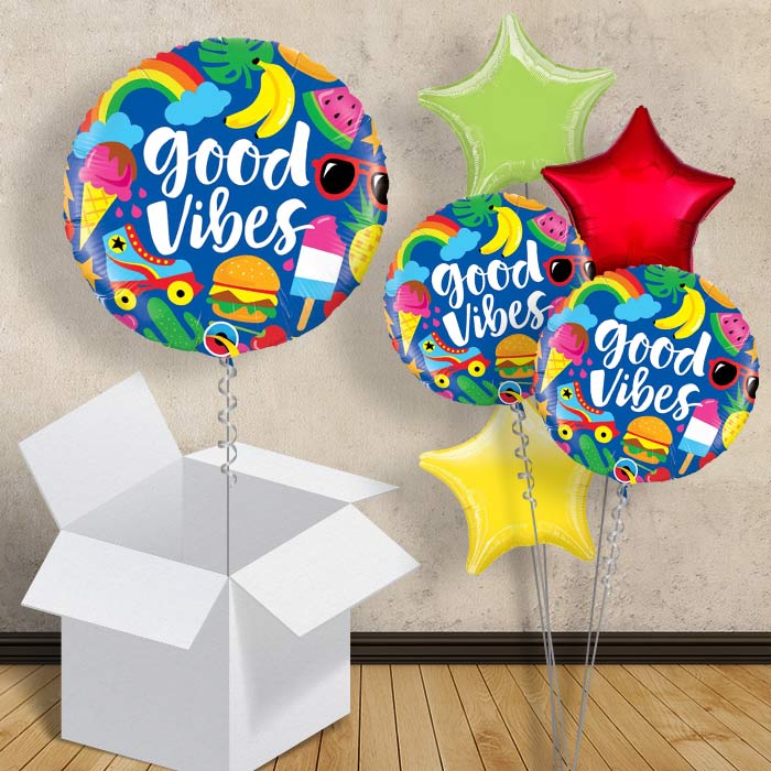 Good Vibes | Summer Balloon in a Box - 1 Balloon | Small Indoor Plants