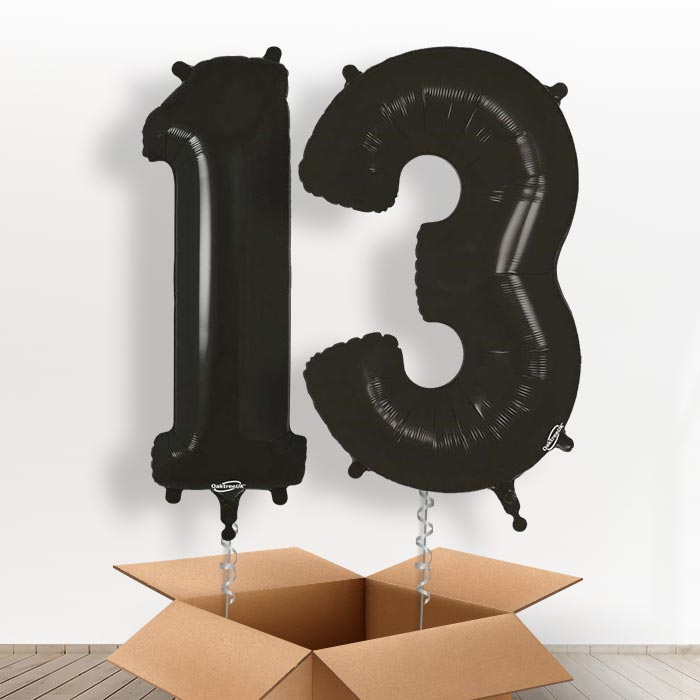 Black 13 Balloons in a Box