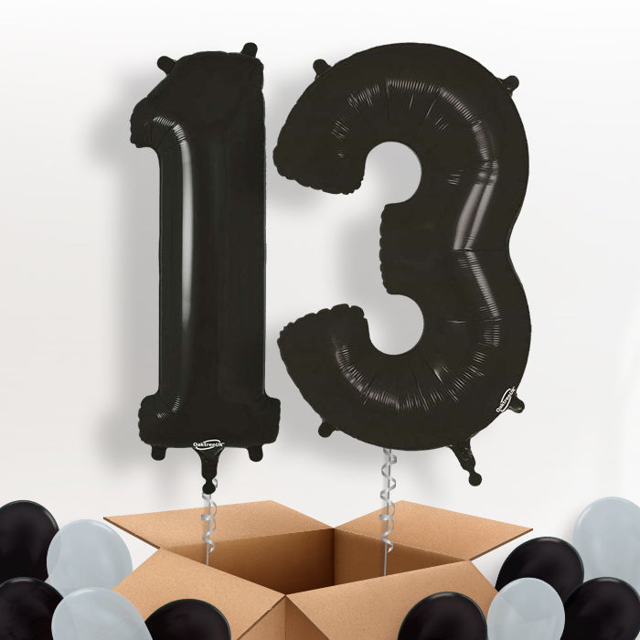 Black 13 Balloons in a Box