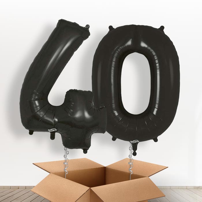 Black 40 Balloons in a Box