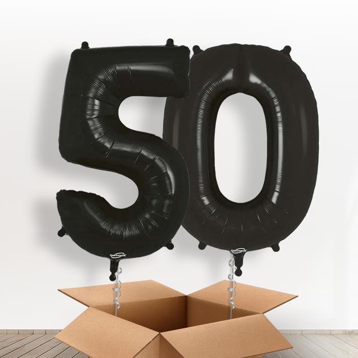 Black 50 Balloons in a Box