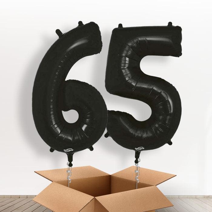 Black 65 Balloons in a Box