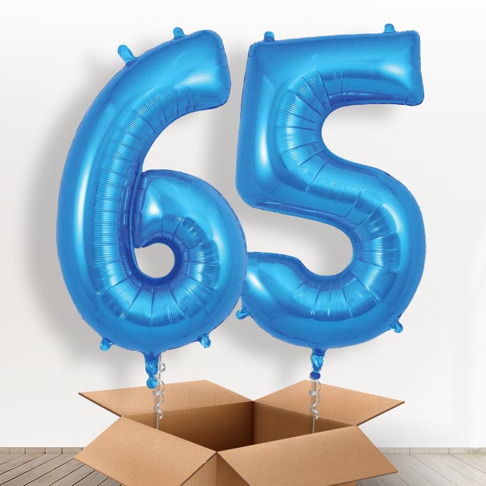 Blue 65 Balloons in a Box