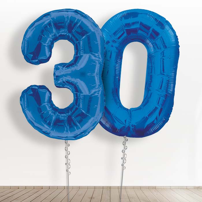 Blue Giant Numbers 30th Birthday Balloon in a Box Gift