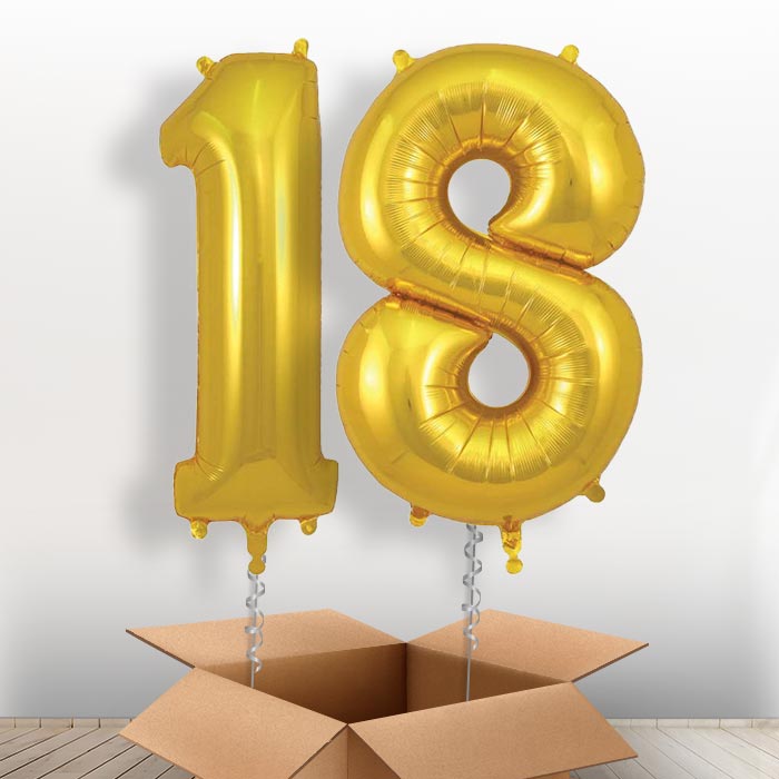 Gold 18 Balloons in a Box