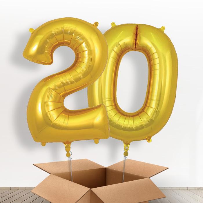 Gold 20 Balloons in a Box