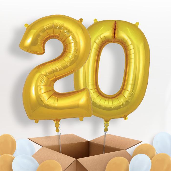 Gold 20 Balloons in a Box