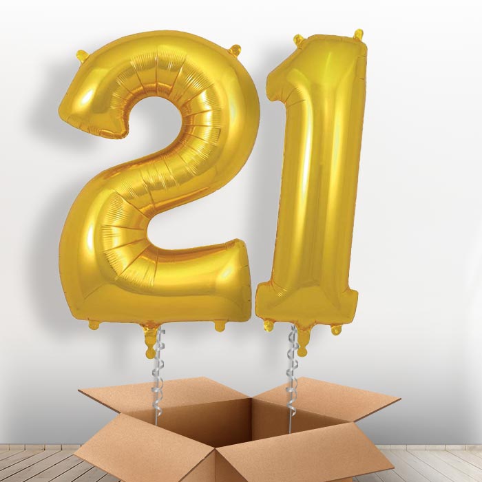 Gold 21 Balloons in a Box