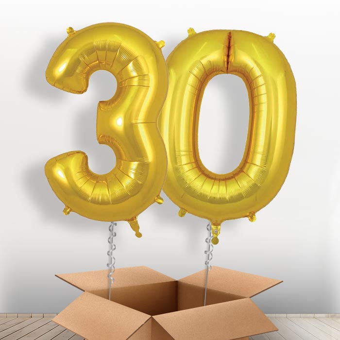 Gold 30 Balloons in a Box