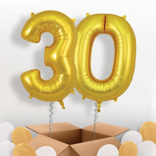 Gold 30 Balloons in a Box