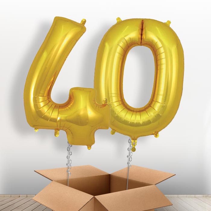 Gold 40 Balloons in a Box