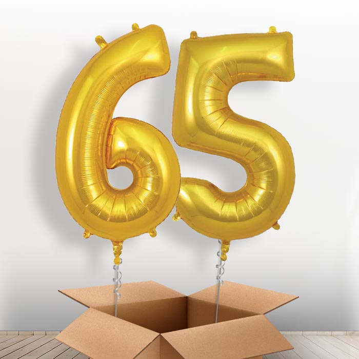 Gold 65 Balloons in a Box