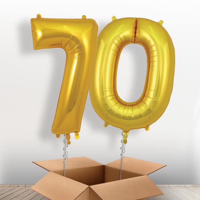 Gold 70 Balloons in a Box