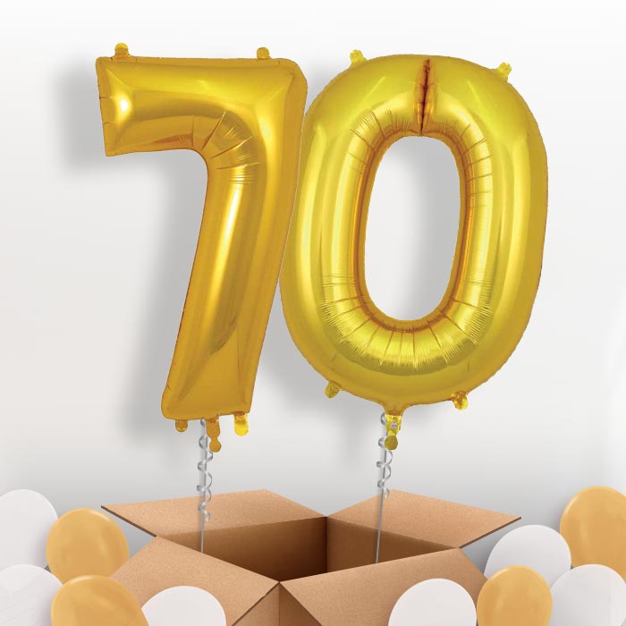 Gold 70 Balloons in a Box