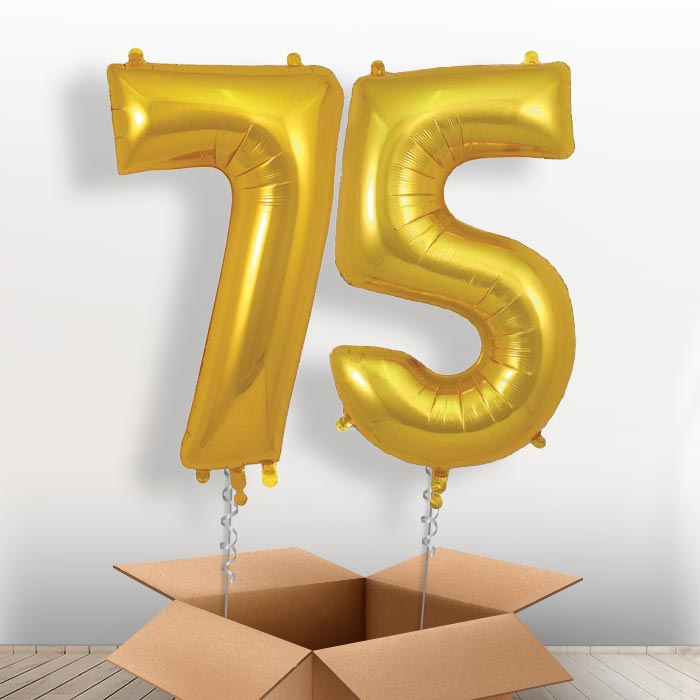 Gold 75 Balloons in a Box