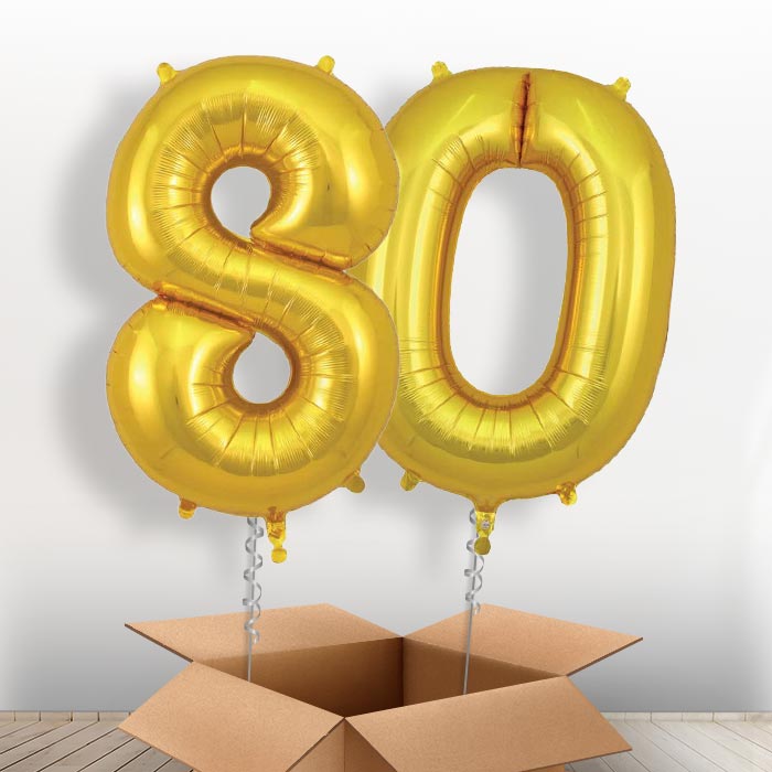 Gold 80 Balloons in a Box