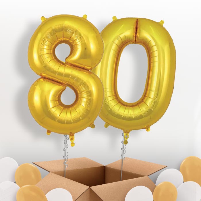 Gold 80 Balloons in a Box