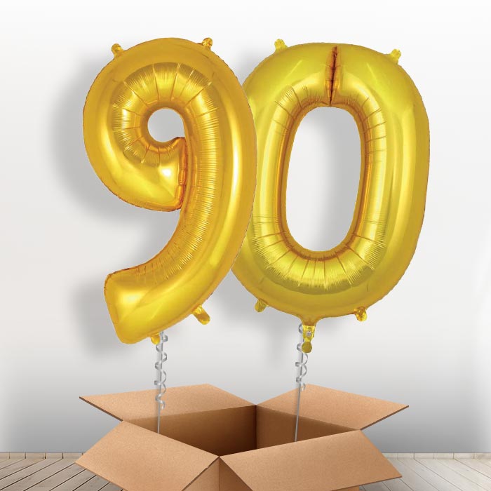 Gold 90 Balloons in a Box