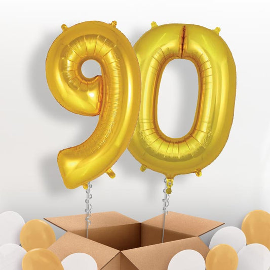 Gold 90 Balloons in a Box