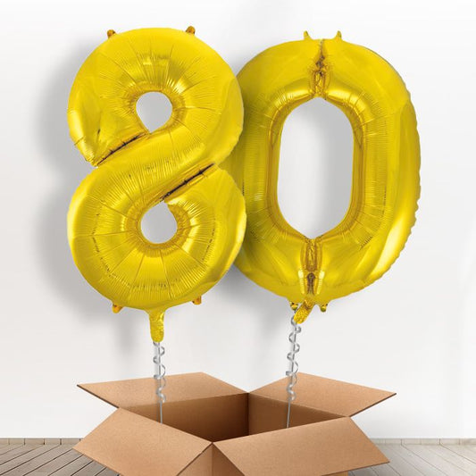 80 Balloons Delivered in a Box - Gold