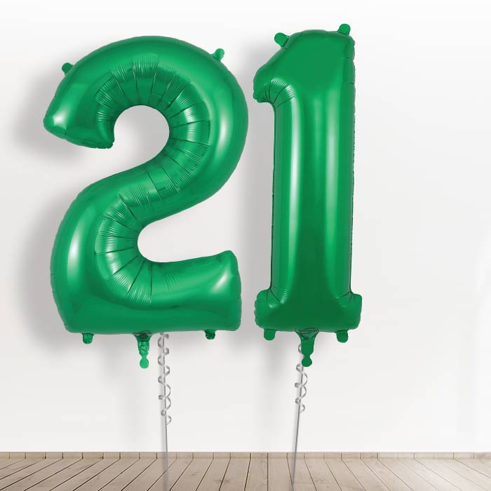 Balloons 21 Birthday in a Box - Green