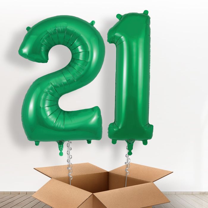 Balloons 21 Birthday in a Box - Green